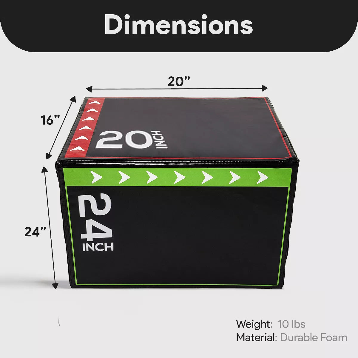 Balancefrom Fitness Versatile Durable Anti-Slip 3-In-1 Foam Plyometric Jumping Exercise Box