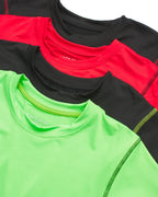 Boys Active Shirt - 4 Pack Athletic Performance Dry Fit Youth Shirt for Boys - Short Sleeve Kids Tshirts