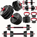 Adjustable Dumbbells Set - 20Lbs Multi-Functional Fitness Set, Kettlebell & Barbell Patterns, Beginner Dumbbell Fitness