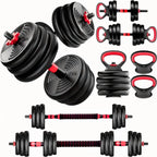 Adjustable Dumbbells Set - 20Lbs Multi-Functional Fitness Set, Kettlebell & Barbell Patterns, Beginner Dumbbell Fitness