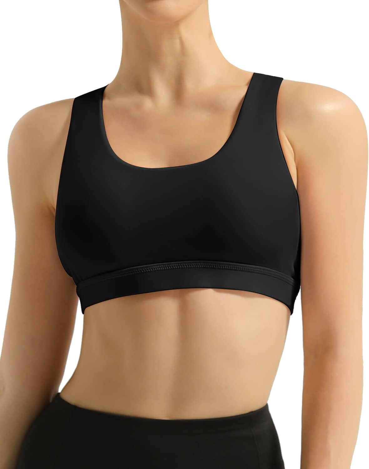 QUEENIEKE Women'S Medium Support Strappy Back Energy Sport Bra Cotton Feel 6017